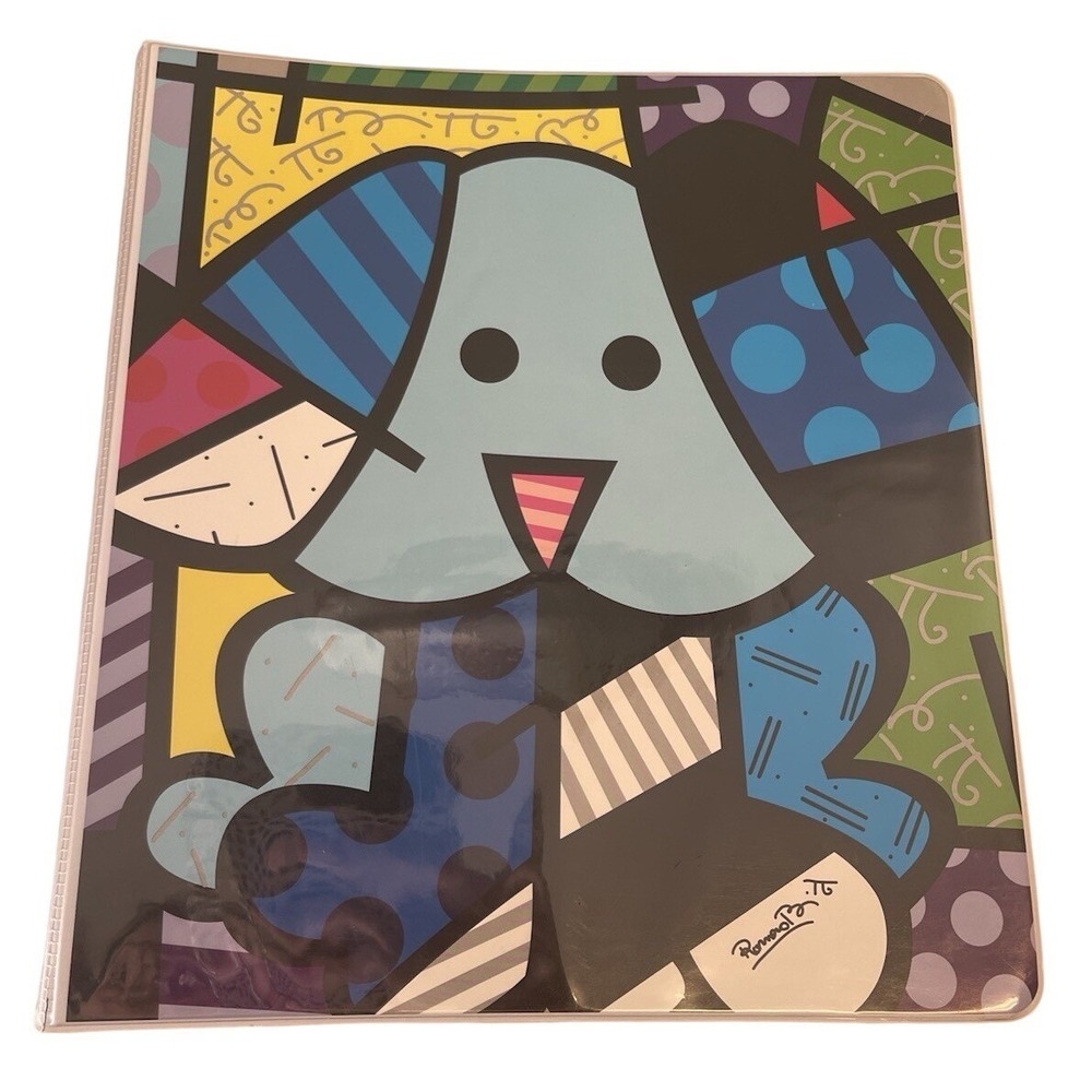 Britto Romero Britto‎ Pop Art Dog 3-Ring Binder 1 Inch Blue Dog Multicolor 10509